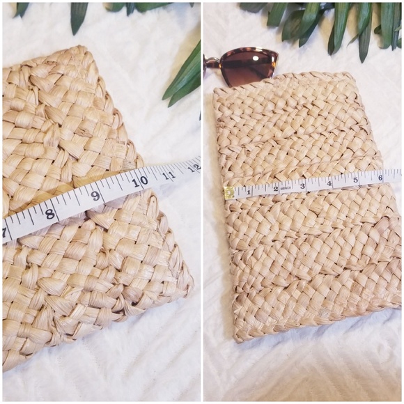 Natural Woven Straw Trendy Clutch - Picture 6 of 7